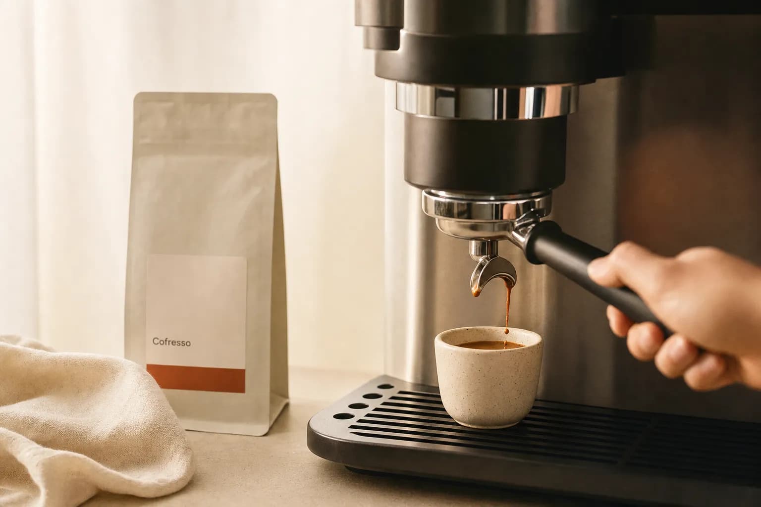 Brewing coffee with the pressure method: Espresso